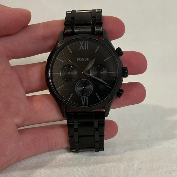 Black Fossil Stainless Steel Watch - Picture 1 of 8